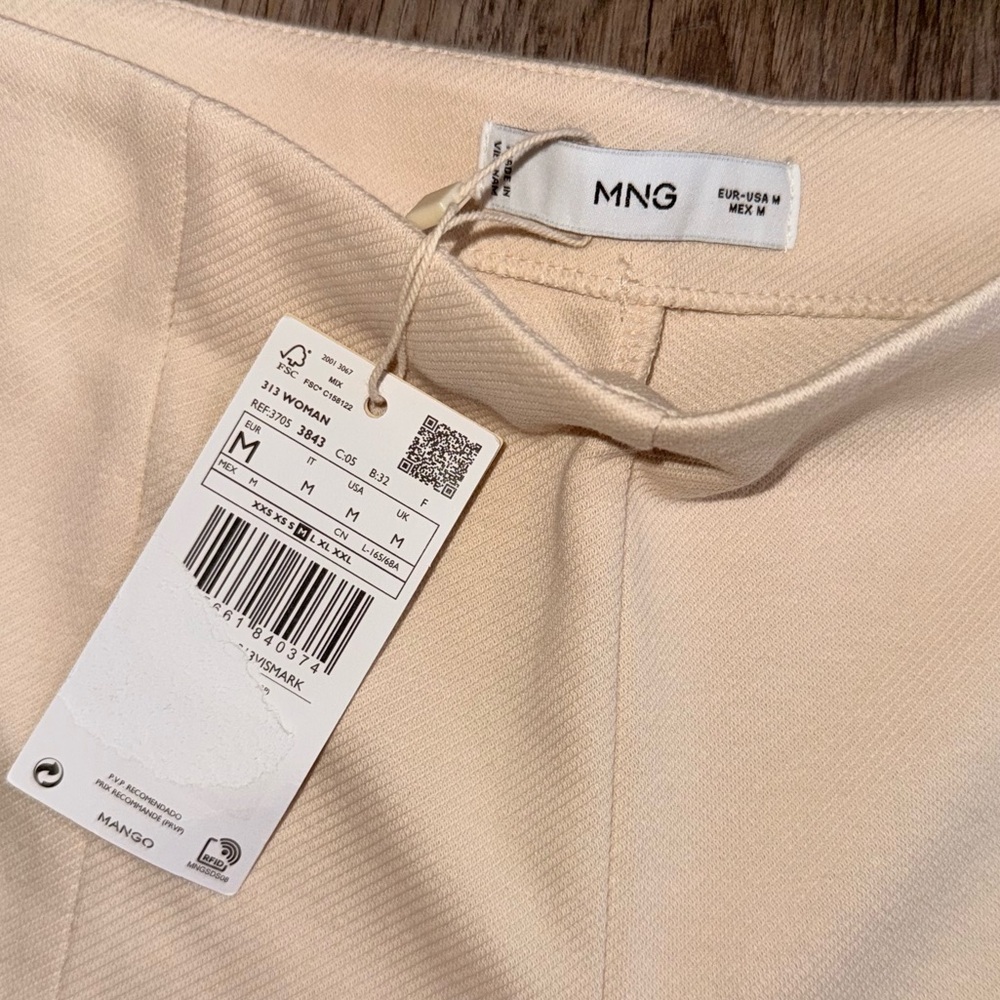 Mango • Slit Hem Ecru Trousers - Picture 4 of 10